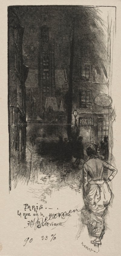 Rue de la Montagne, St. Geneviève by Auguste Louis Lepère