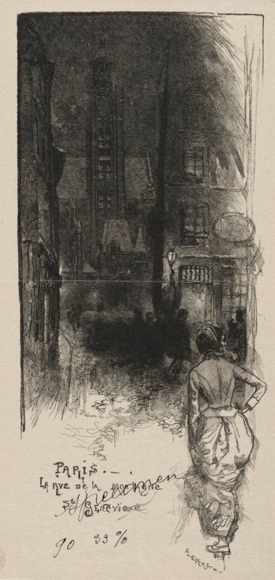 Rue de la Montagne, St. Geneviève by Auguste Louis Lepère