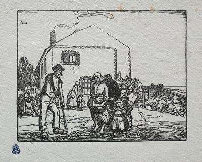 The Beggars at the Last House by Auguste Louis Lepère