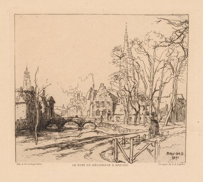 The Béguinage Bridge in Bruges by Auguste Louis Lepère