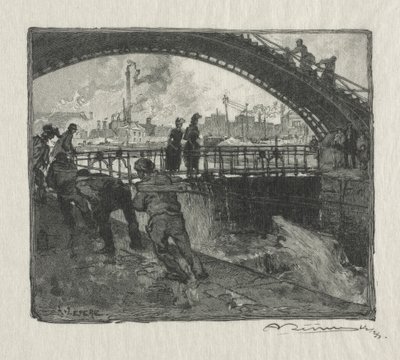 The Lock of the St. Martin Canal by Auguste Louis Lepère