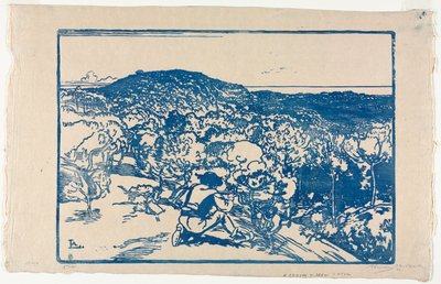 The Poacher, Dunes of Saint Jean de Mont by Auguste Louis Lepère