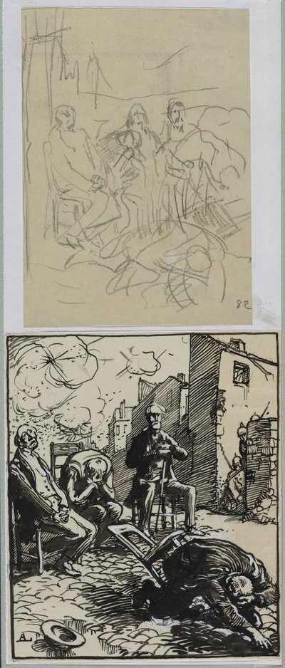 Three Seated Hostages by Auguste Louis Lepère