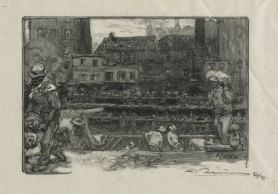 Unloaders of Plaster Canal St. Martin by Auguste Louis Lepère