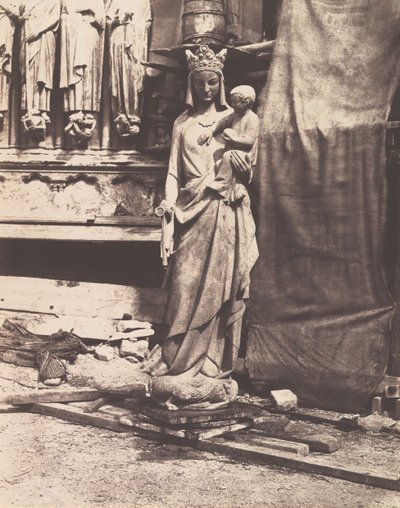 Sculpture of Virgin and Child, Notre Dame, Paris, 1853-1854 by Auguste Mestral