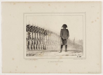 Lithograph Album of 1833 No. 5: The Inspection. by Auguste Raffet
