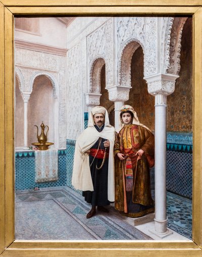 Sephardic Dignitary Couple in a Moroccan Palace by Auguste Raynaud