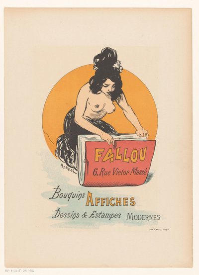 Poster for Book and Print Shop Fallou in Paris by Auguste Roedel