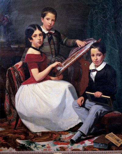 The Children of Councilor Joaquin Torquato Alves Ribeiro by Auguste Roquemont