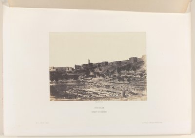 Basin of Birket-es-Soultan outside the old city wall of Jerusalem by Auguste Salzmann