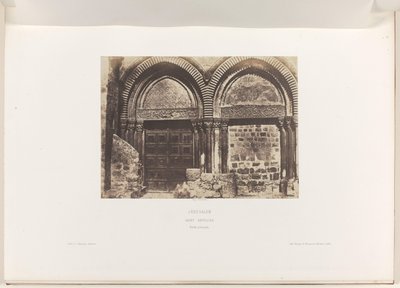 Main Portal of the Church of the Holy Sepulchre, Jerusalem by Auguste Salzmann