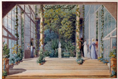 A Visit to the Warm Greenhouse of the Castle of Malmaison by Auguste Simon Garneray