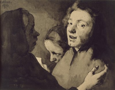 Conversation Piece: Three Heads, 1872 by Auguste Theodule Ribot