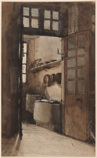 Kitchen Interior, c.1862 by Auguste Theodule Ribot