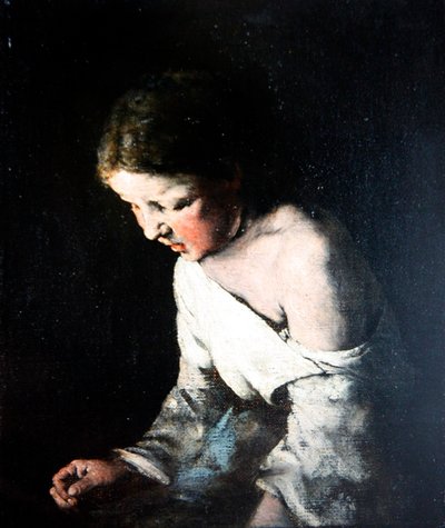 Young Girl Sewing, c.1865 by Auguste Theodule Ribot