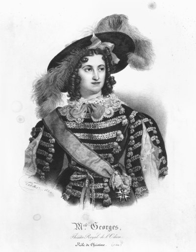 Mademoiselle George in the role of Queen Christina of Sweden from 