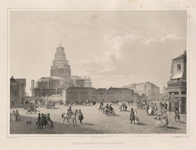 Construction Work in 1838 (From: The Construction of the Saint Isaacs Cathedral) by Auguste de Montferrand