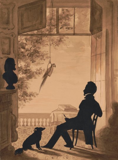 Silhouette Profile of Artist Charles Fenderich by Augustin Amant Constant Fidele Edouart