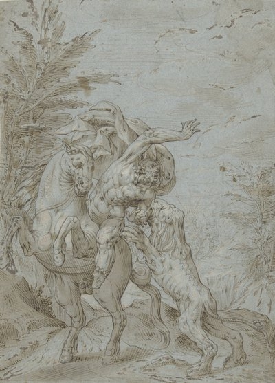 Rider Attacked by a Lion (the Prophet Balaam?) by Augustin Braun (possibly)