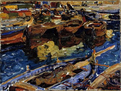 Boats in the Old Port of Marseille by Augustin Carrera