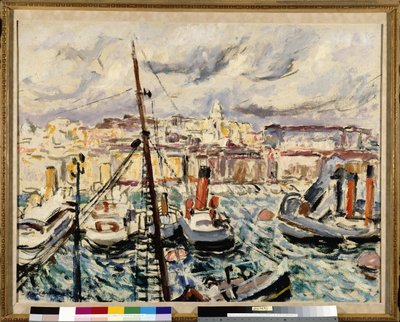 Tugs in the port of Marseille by Augustin Carrera