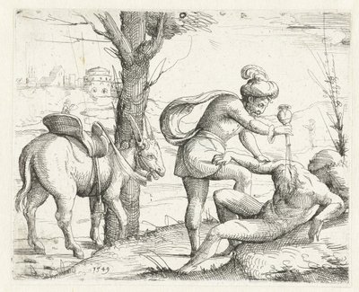 The Good Samaritan (Concordance of the Old and New Testament) by Augustin Hirschvogel