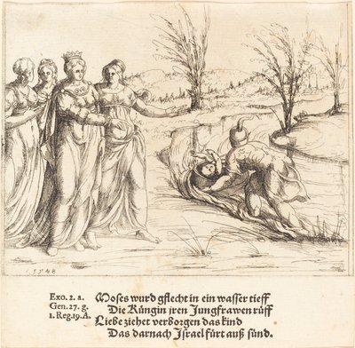 Finding of Moses, 1548 by Augustin Hirschvogel