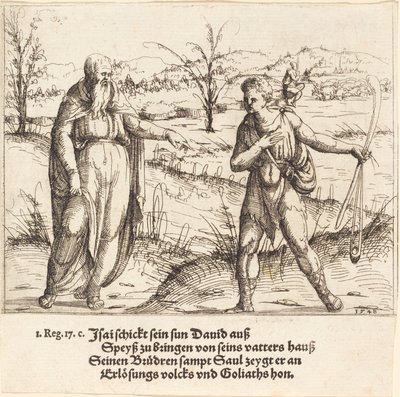 Jesse Sends David to His Brothers and Saul by Augustin Hirschvogel