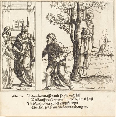 Judas Returns the Thirty Pieces of Silver, 1548 by Augustin Hirschvogel