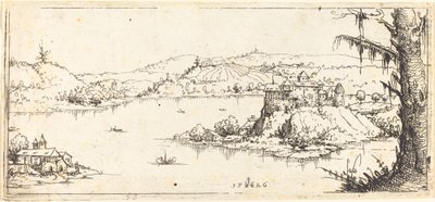 Landscape with a Large Lake at Center, 1546 by Augustin Hirschvogel