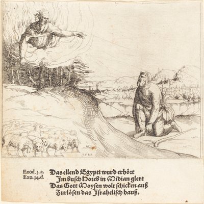 Moses and the Burning Bush by Augustin Hirschvogel