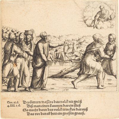 The Lord Sweetens the Waters of Marah by Augustin Hirschvogel