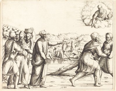 The Lord Sweetens the Waters of Marah by Augustin Hirschvogel
