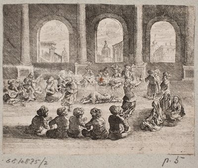 Oriental Palace Interior with a Company Entertained by Dancers by Augustin John
