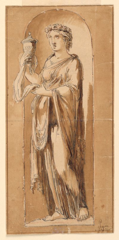Design for a Sculpture in a Niche by Augustin Pajou