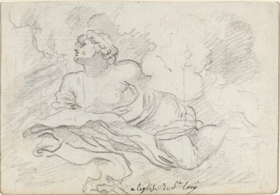 Angel from the Assumption (recto) by Augustin Pajou after Charles Mellin