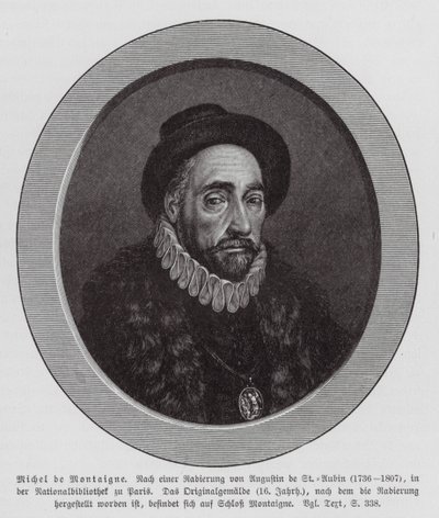 Michel de Montaigne, French Philosopher by Augustin de (after) Saint-Aubin