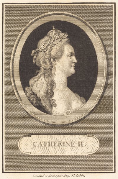 Catherine II by Augustin de Saint-Aubin