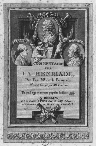 Frontispiece of the Commentary by de la Beaumelle of 