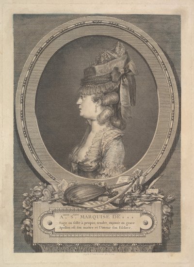Portrait of Adrienne-Sophie Marquise de *** by Augustin de Saint Aubin