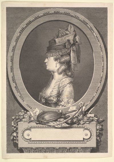 Portrait of Adrienne-Sophie Marquise de *** by Augustin de Saint Aubin
