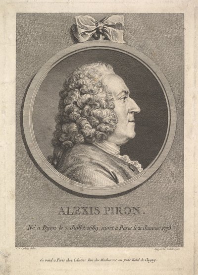 Portrait of Alexis Piron by Augustin de Saint Aubin