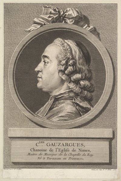 Portrait of Charles Gauzargues by Augustin de Saint Aubin