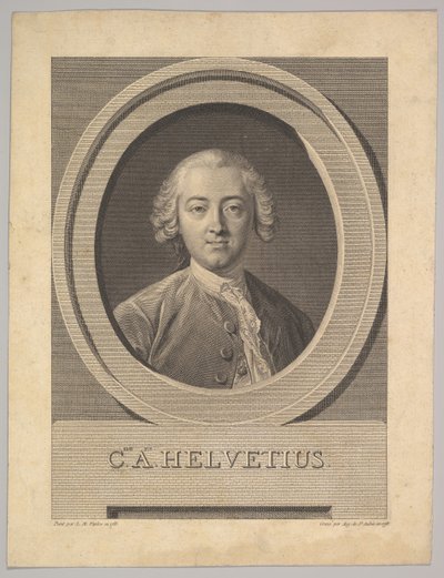 Portrait of Claude Adrien Helvétius by Augustin de Saint Aubin