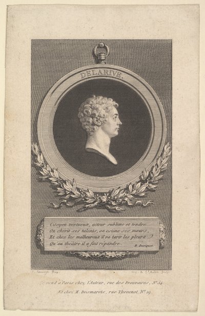 Portrait of De Larive by Augustin de Saint Aubin