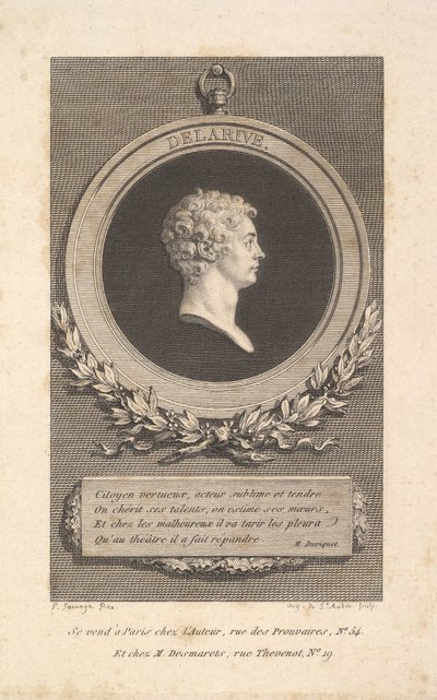 Portrait of De Larive by Augustin de Saint Aubin