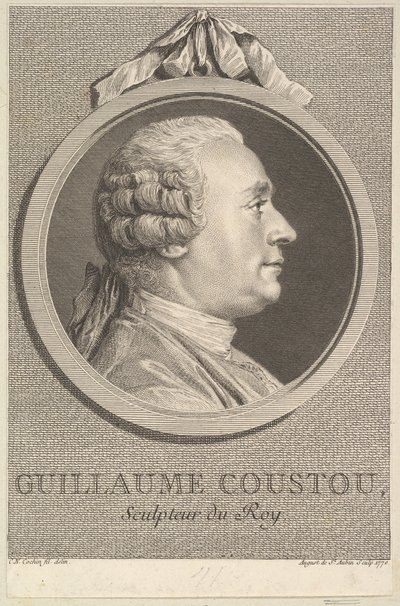 Portrait of Guillaume Coustou by Augustin de Saint Aubin