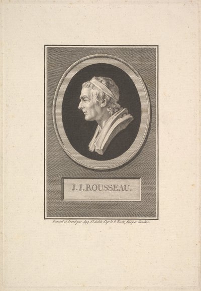 Portrait of J. J. Rousseau by Augustin de Saint Aubin