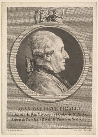 Portrait of Jean-Baptiste Pigalle by Augustin de Saint Aubin
