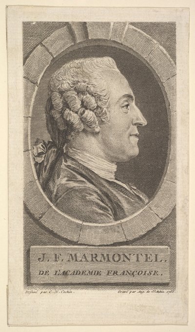 Portrait of Jean-Francoise Marmontel by Augustin de Saint Aubin